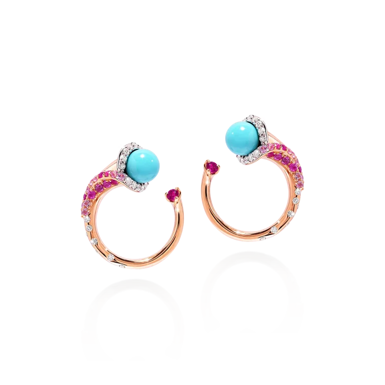The Moon Earrings - Turquoise